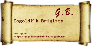 Gogolák Brigitta névjegykártya